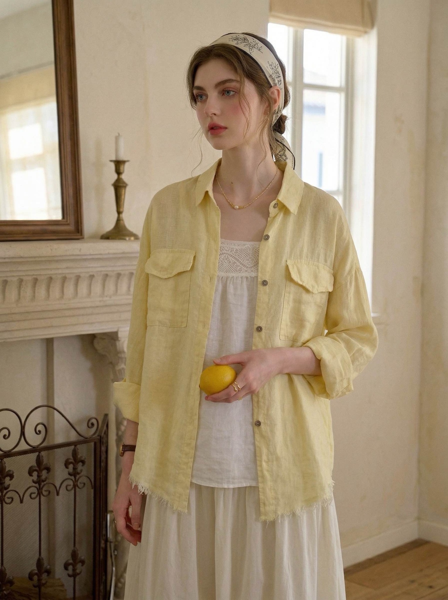 MORIA Summer Linen Shirt Yellow